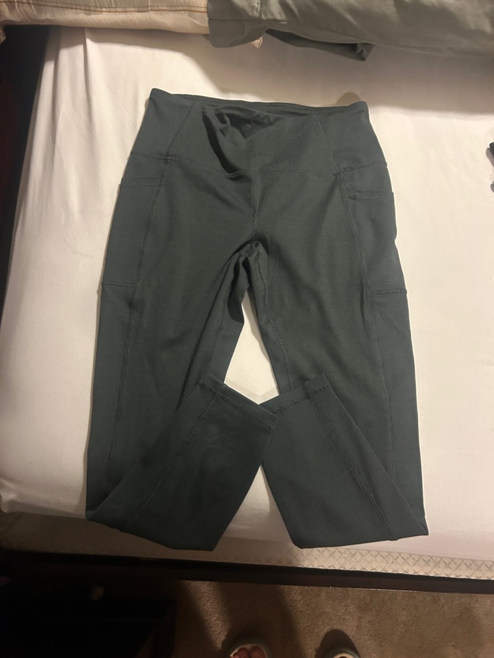 High-Waisted Athletic Leggings in Dark Gray